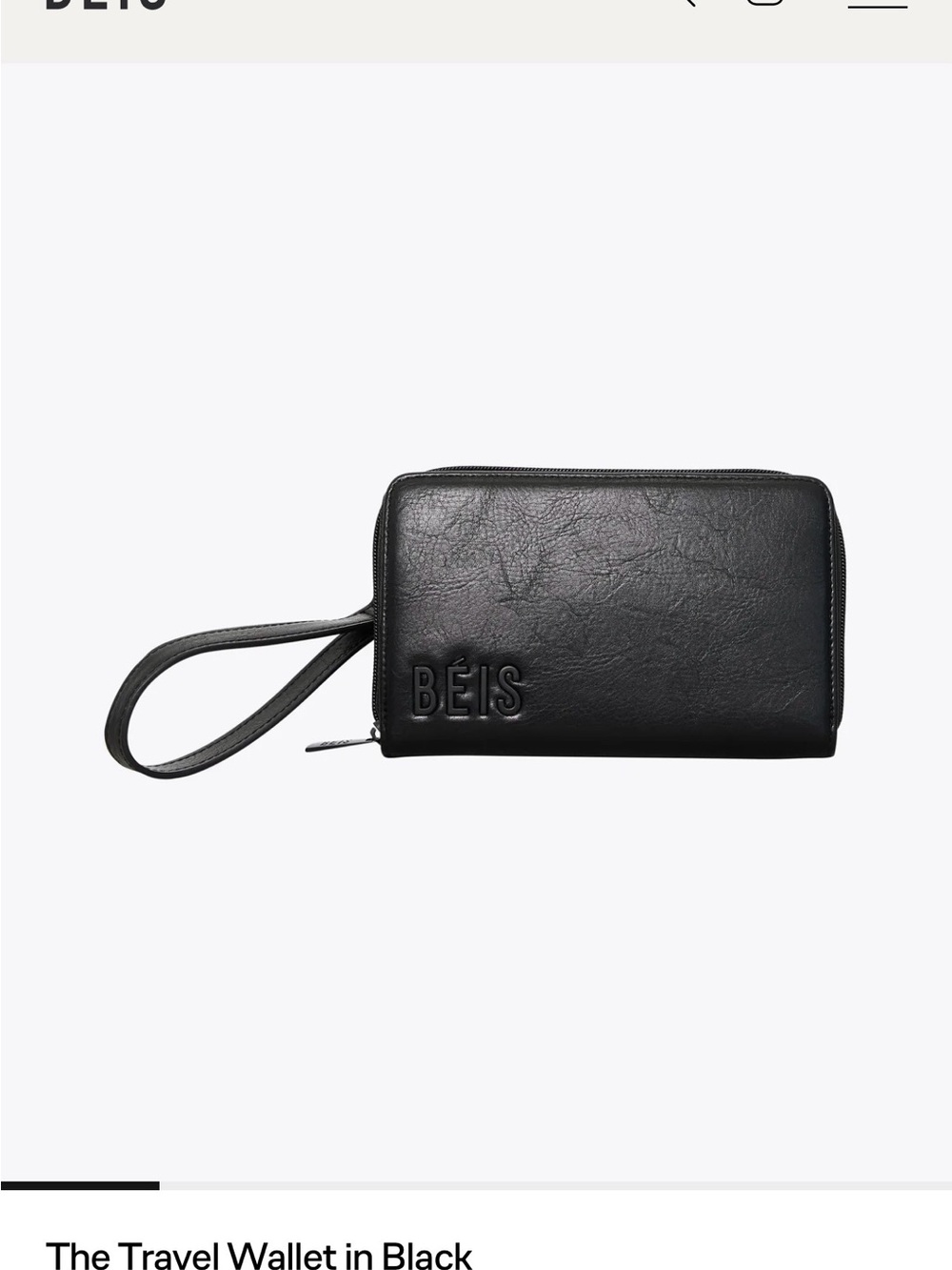 BÉIS Black Travel Wallet Crossbody Passport Organizer